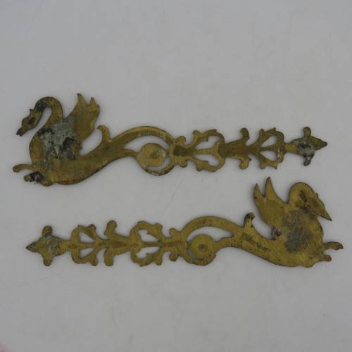 Set of antique brass door decoration pieces