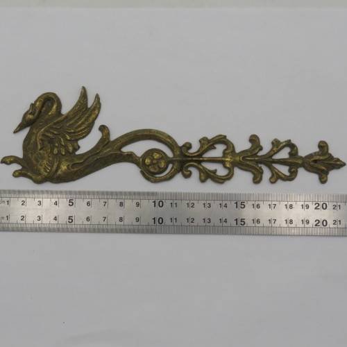 Set of antique brass door decoration pieces