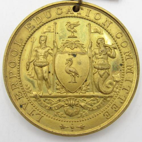 Medal awarded to John Soverby in 1905 for attendance and good conduct