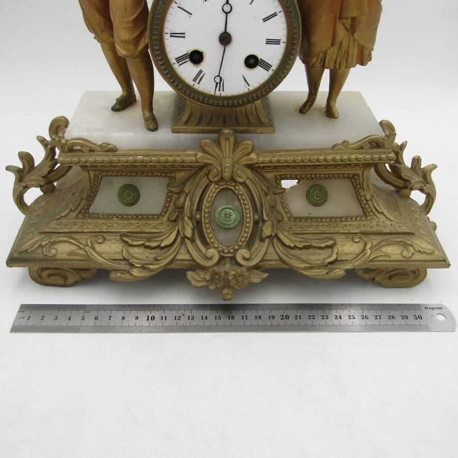 1880`s French Bronze Vintners mantel clock