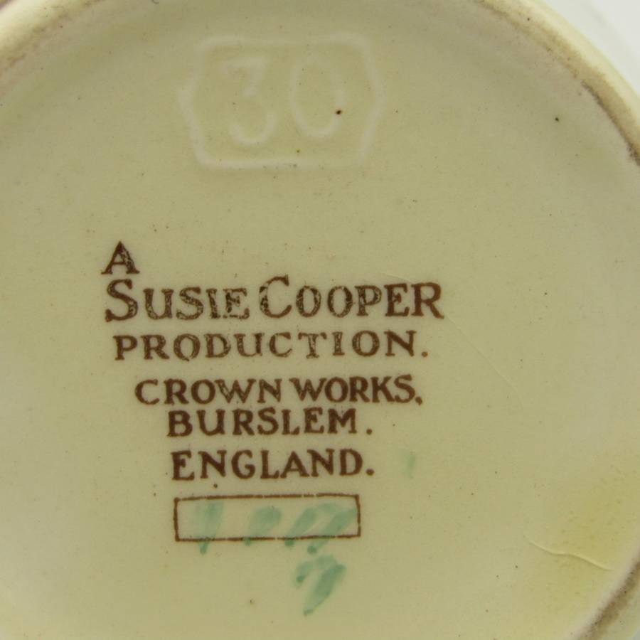 Susie Cooper tea set with teapot, milk jug, sugar bowl and cake plate