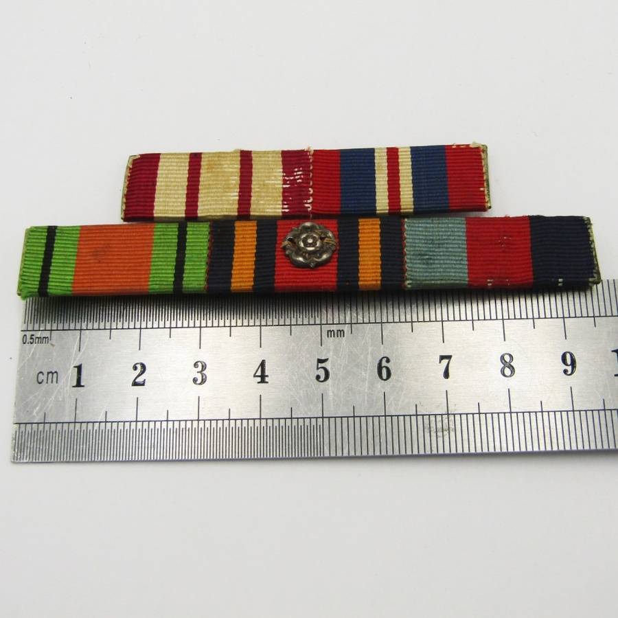 WW2 ribbon bar with mention in dispatches silver rosette