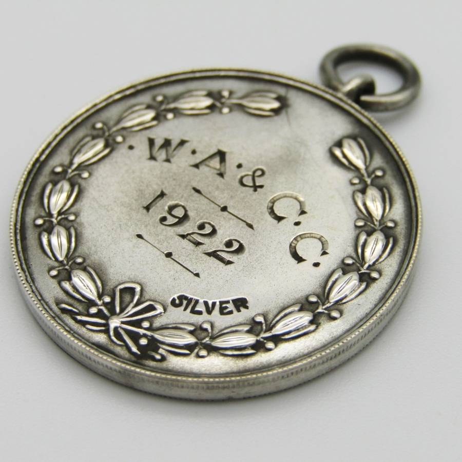 Antique W.A and C.C 1922 siver medallion