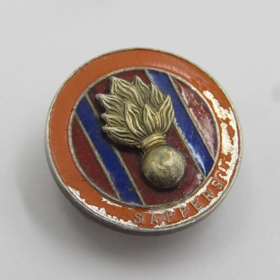 SA Engineers Corps ( SAPPERS) sterling silver button  badge #2634