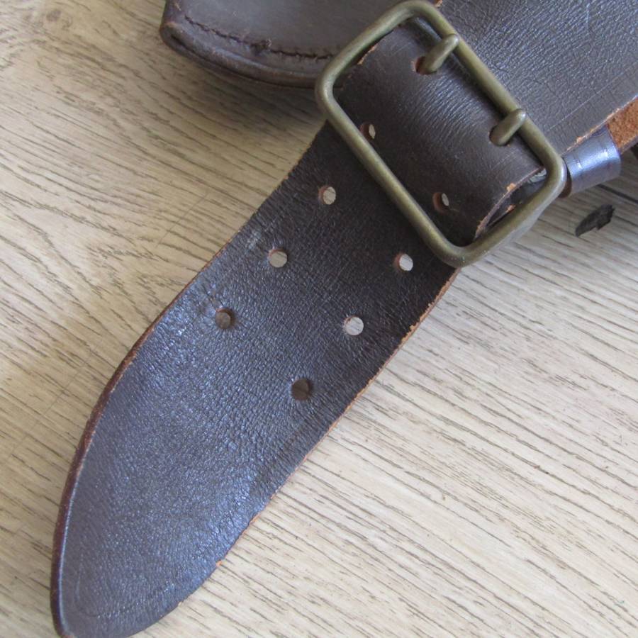 Old SA Police Sam Browne leather belt with gun holster