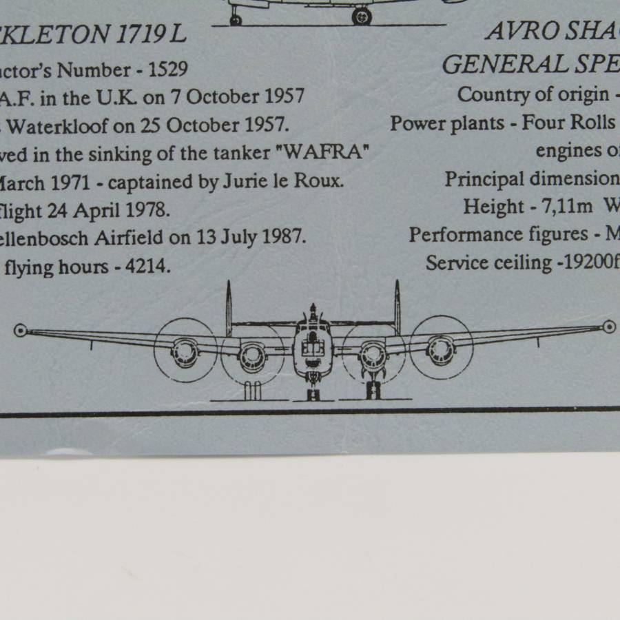 Shackleton 1719 L restoration project card and pin