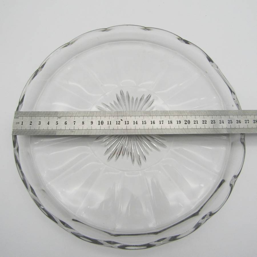 Beautiful Crystal glass round serving snack platter