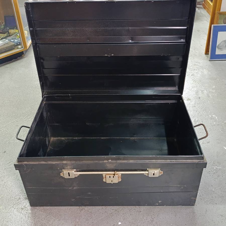 Vintage English Steel clothing trunk