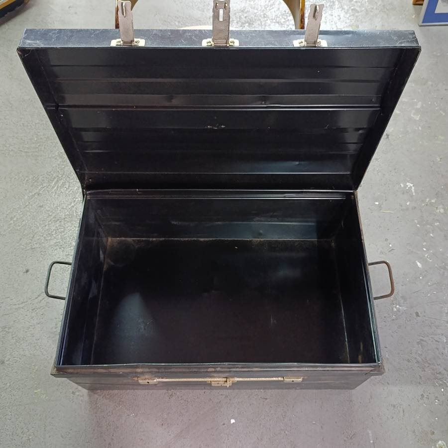 Vintage English Steel clothing trunk