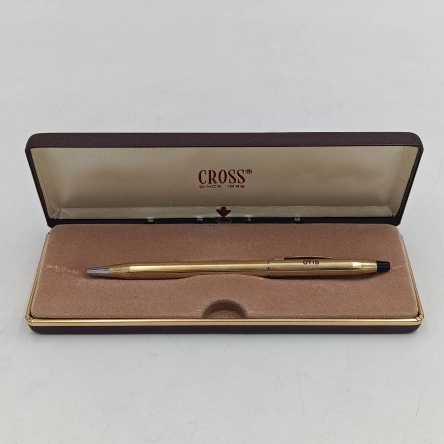 Vintage Cross gold colour slimline pen in case