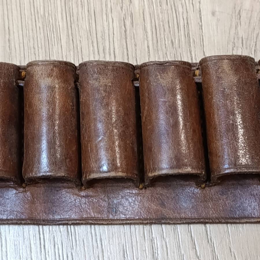 Vintage leather shotgun ammo bandolier