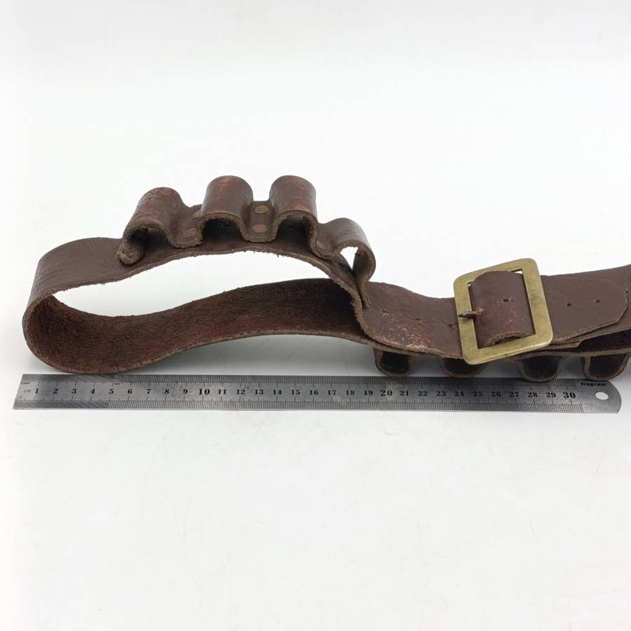 Old Leather military 12 round shotgun ammo belt  104cm long