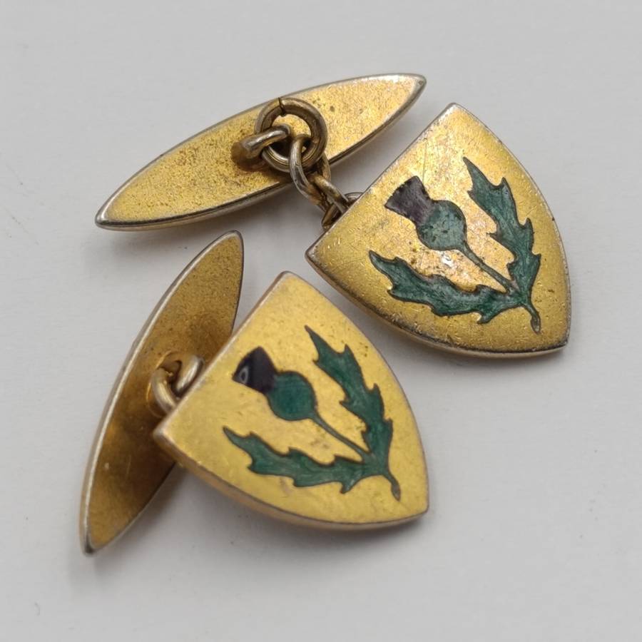 Pair of Scottish thistle cufflinks