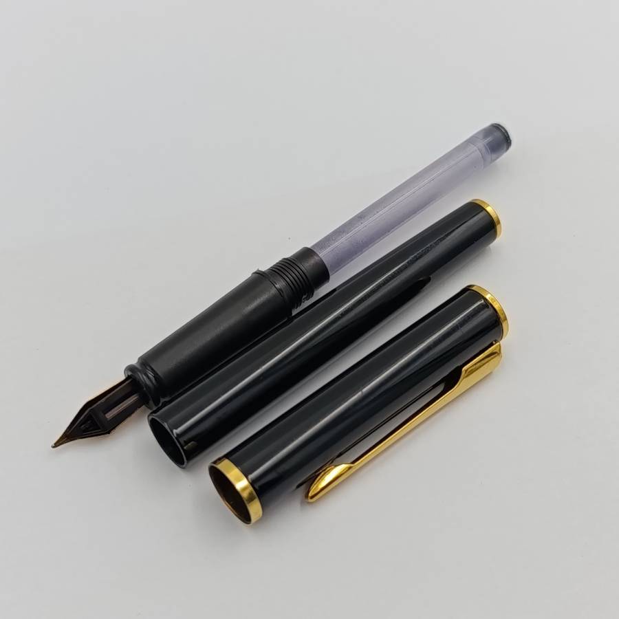 Original Waterman 3 pen set including fountain pen - Kodant Johnson advertising in leather pouch