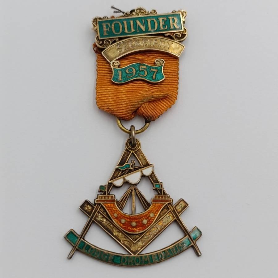 Founder Secretary medal of Bro GPJ Scheepers - Masonic Drommedaris lodge sterling silver medal