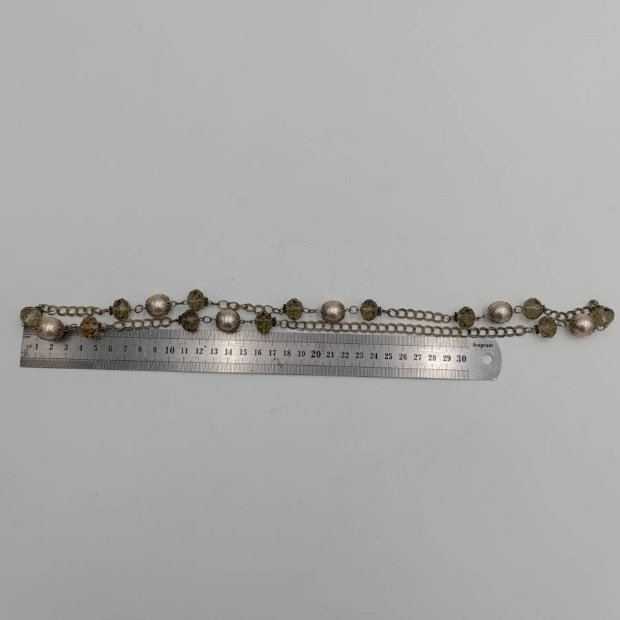 Glass Pearl and crystal necklace - length 82cm