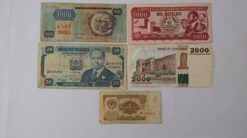 Lot of 5 international bank notes - as per photo