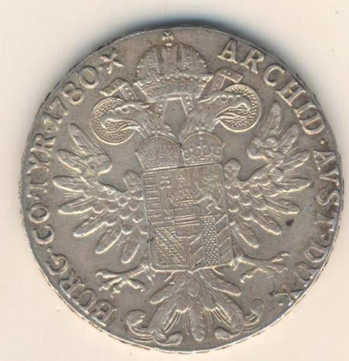 1780 Maria Theresia Thaler Vienna mintmark