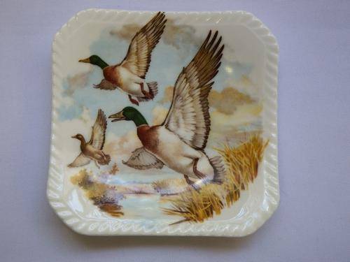 Royal Adderley - Floral - Bone China - made in England trinket bowl with wild geese
