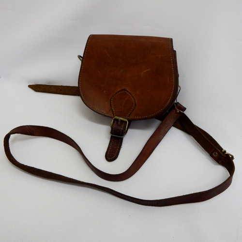 Vintage Grafea brown leather shoulder saddle bag
