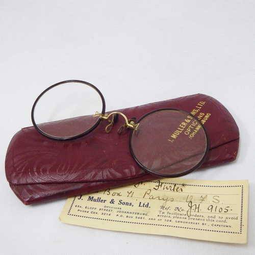 Antique J. Muller & Sons reading glasses in original case