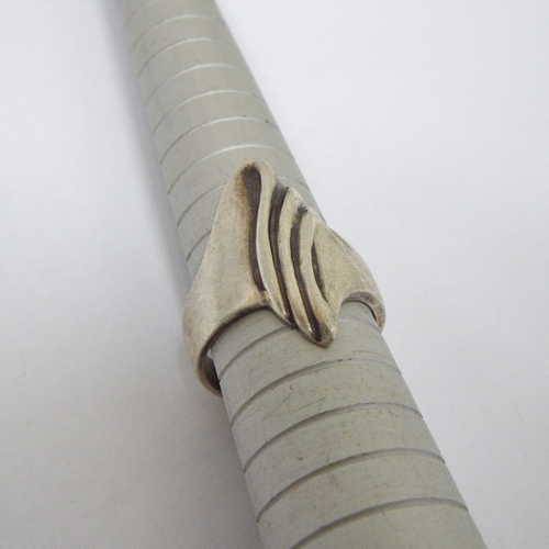 Vintage sterling silver ring - Weighs : 6.2 g - Size : O 1/2