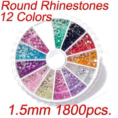 Nail Art - Glitters - Rhinestones - Round Wheel - FREE SHIPPING!!!