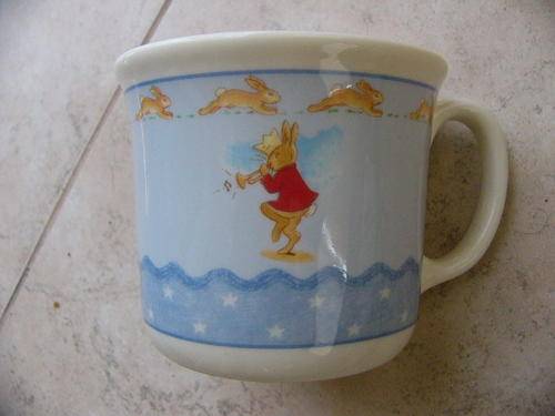 BUNNYKINS one handle cup in blue for boys.