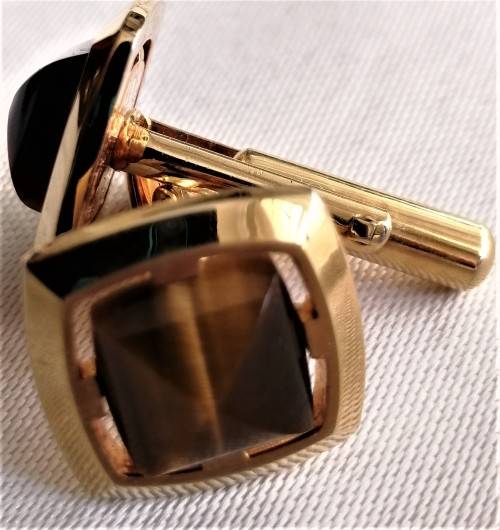 Tiger eye cufflinks 2 pairs