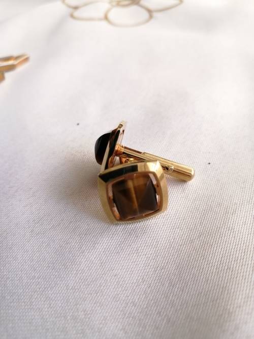 Tiger eye cufflinks 2 pairs