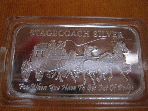 1oz Stagecoach Barter Bar in Capsule