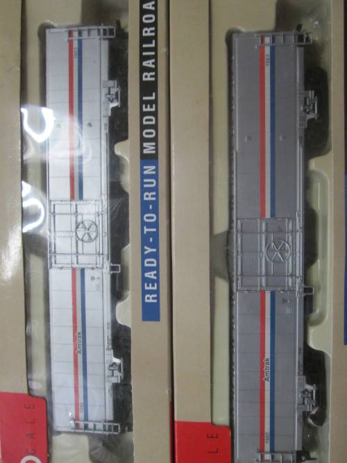 amtrak material handling cars x 2
