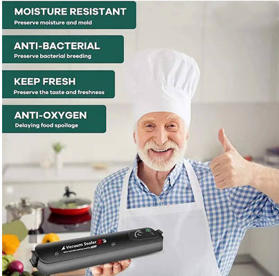 Electric vacuum sealer sealing meal food preservation system kitchen essential