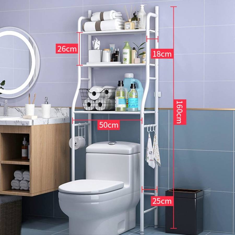 Over Toilet Storage, 3 Tier Bathroom Space Saving Corner Shelf Storage Accessories