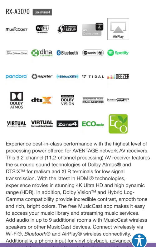 Yamaha Aventage 3070 (accessories included)