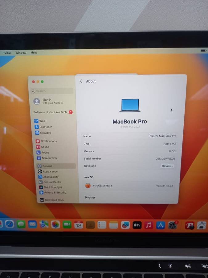 MacBook Pro M2 13 (used 3 times)