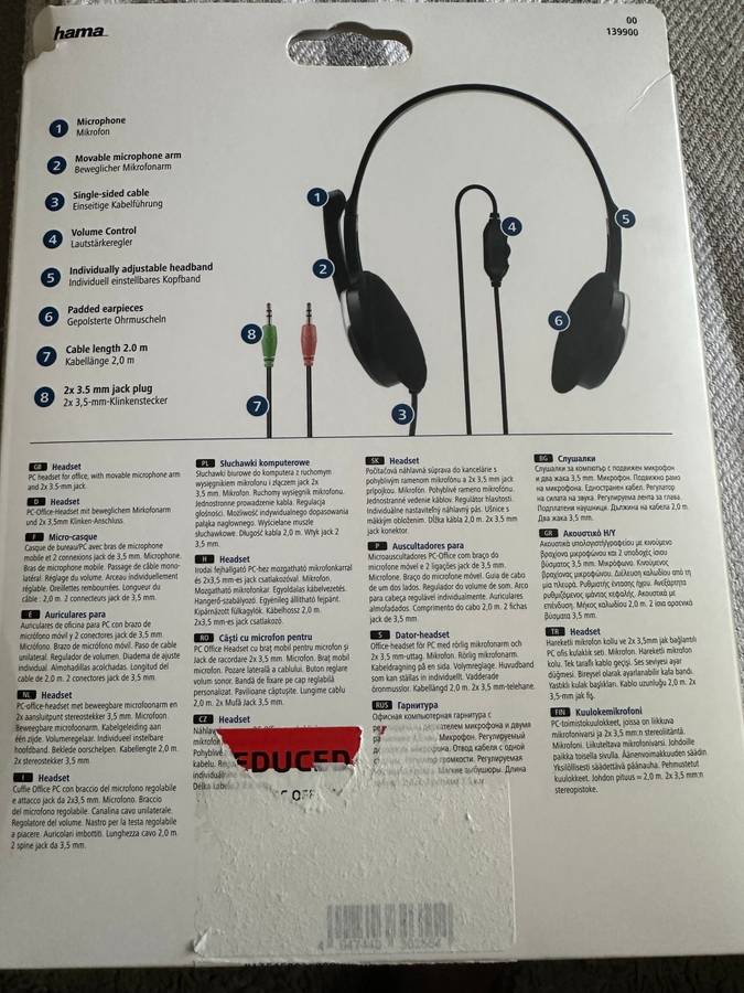 Hama PC Office-Headset HS-P100 (brand New)