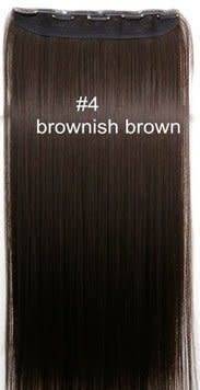 High Quality Heat Resistant washable hair extensions  #4 Dark Brown