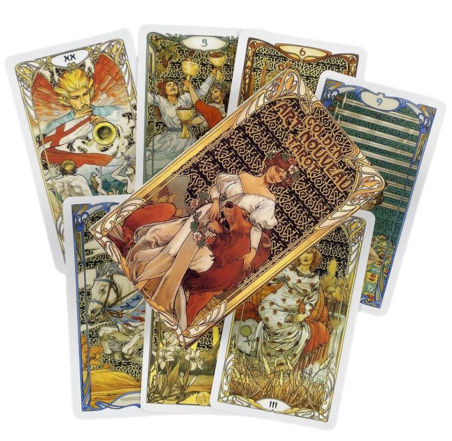 GOLDEN ART NOUVEAU TAROT 78 CARDS DECK