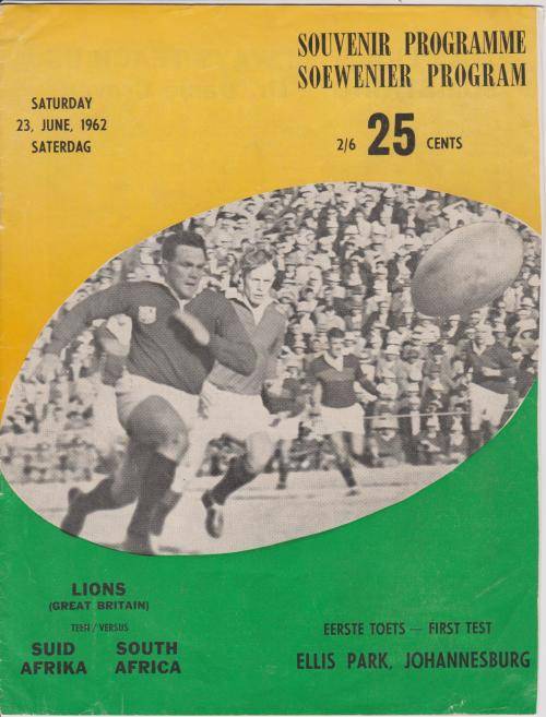 1962 BRITISH LIONS V SOUTH AFRICA - 1ST TEST RUGBY PROGRAMME