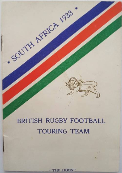 1938 BRITISH LIONS RUGBY TOUR OF SOUTH AFRICA SOUVENIR BOOKLET