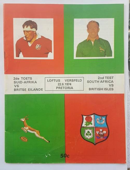 1974 SOUTH AFRICA V BRITISH LIONS RUGBY PROGRAMME - 2ND TEST PRETORIA