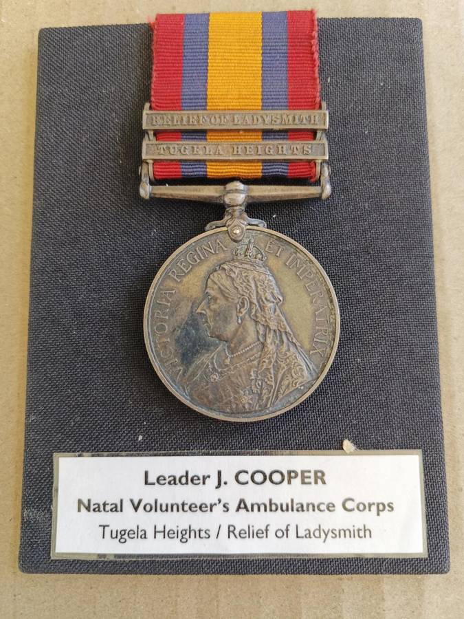 QUEENS SOUTH AFRICA MEDAL - NATAL VOLUNTEERS AMBULANCE CORPS