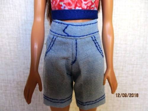 Barbie doll's fitted shorts and strap top - red