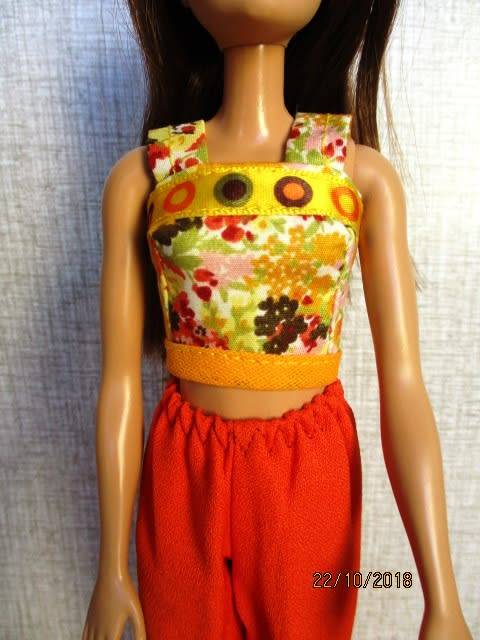 Barbie doll's orange pants and strap top - SECONDS