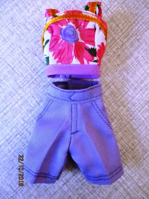 Barbie dolls fitted shorts plus floral strap top - mauve