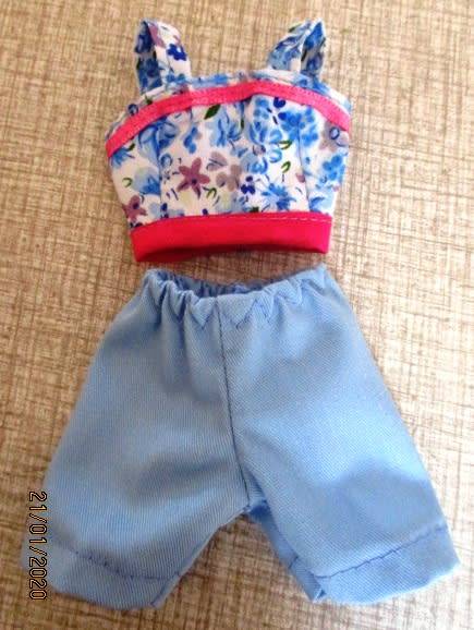 Barbie doll's  shorts and strap top - blue special