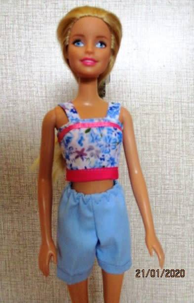 Barbie doll's  shorts and strap top - blue special