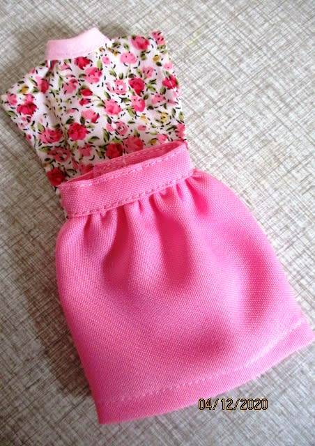 Barbie doll`s skirt and top - pink