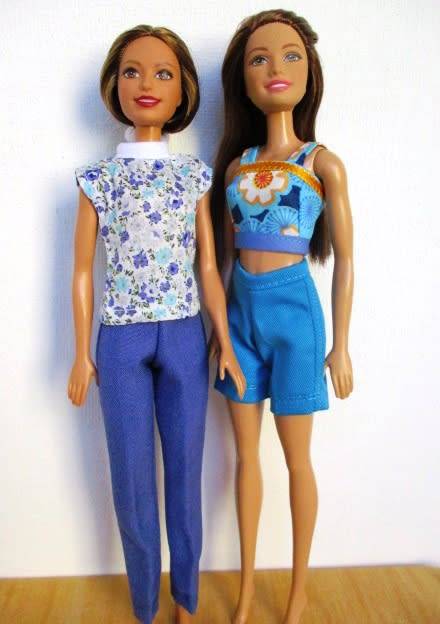 Barbie doll`s mix and match set - blue and turquoise